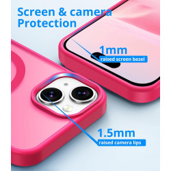 Coque Vansdon Magnétique pour iPhone 15, Verre Trempé 1PC, Compatible MagSafe, Protection Militaire, Coque Mat Translucide Fine 