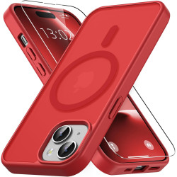Vansdon Magnétique Coque pour iPhone 15 avec 1 Verre Trempé, Compatible avec MagSafe, Protection Contre Les Chutes de qualité Mi