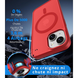 Vansdon Magnétique Coque pour iPhone 15 avec 1 Verre Trempé, Compatible avec MagSafe, Protection Contre Les Chutes de qualité Mi