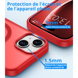 Vansdon Magnétique Coque pour iPhone 15 avec 1 Verre Trempé, Compatible avec MagSafe, Protection Contre Les Chutes de qualité Mi