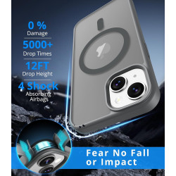 Vansdon Magnétique Coque pour iPhone 15 avec 1 Verre Trempé, Compatible avec MagSafe, Protection Contre Les Chutes de qualité Mi