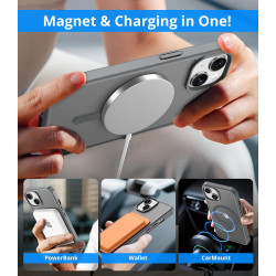 Vansdon Magnétique Coque pour iPhone 15 avec 1 Verre Trempé, Compatible avec MagSafe, Protection Contre Les Chutes de qualité Mi