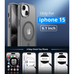 Vansdon Magnétique Coque pour iPhone 15 avec 1 Verre Trempé, Compatible avec MagSafe, Protection Contre Les Chutes de qualité Mi