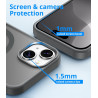 Vansdon Magnétique Coque pour iPhone 15 avec 1 Verre Trempé, Compatible avec MagSafe, Protection Contre Les Chutes de qualité Mi
