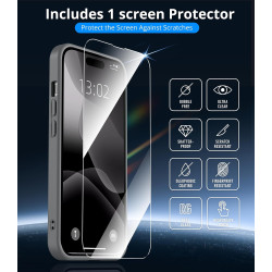 Vansdon Magnétique Coque pour iPhone 15 avec 1 Verre Trempé, Compatible avec MagSafe, Protection Contre Les Chutes de qualité Mi