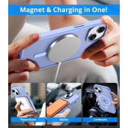 Vansdon Magnétique Coque pour iPhone 15 avec 1 Verre Trempé, Compatible avec MagSafe, Protection Contre Les Chutes de qualité Mi