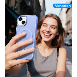 Vansdon Magnétique Coque pour iPhone 15 avec 1 Verre Trempé, Compatible avec MagSafe, Protection Contre Les Chutes de qualité Mi