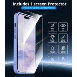 Vansdon Magnétique Coque pour iPhone 15 avec 1 Verre Trempé, Compatible avec MagSafe, Protection Contre Les Chutes de qualité Mi