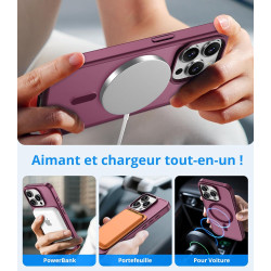 Vansdon Magnétique Coque pour iPhone 15 Pro avec 1 Verre Trempé, Compatible avec MagSafe, Protection Contre Les Chutes de qualit