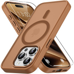Vansdon Magnétique Coque pour iPhone 15 Pro avec 1 Verre Trempé, Compatible avec MagSafe, Protection Contre Les Chutes de qualit