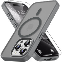 Vansdon Magnétique Coque pour iPhone 15 Pro avec 1 Verre Trempé, Compatible avec MagSafe, Protection Contre Les Chutes de qualit