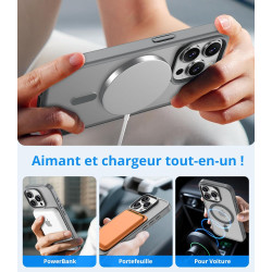 Vansdon Magnétique Coque pour iPhone 15 Pro avec 1 Verre Trempé, Compatible avec MagSafe, Protection Contre Les Chutes de qualit