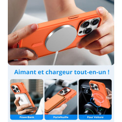 Vansdon magnétique coque pour iphone 15 pro avec 1 verre trempé, compatible avec magsafe, protection contre les chutes de qualit