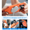 Vansdon magnétique coque pour iphone 15 pro avec 1 verre trempé, compatible avec magsafe, protection contre les chutes de qualit