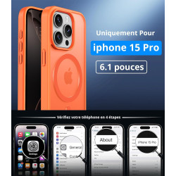 Vansdon magnétique coque pour iphone 15 pro avec 1 verre trempé, compatible avec magsafe, protection contre les chutes de qualit
