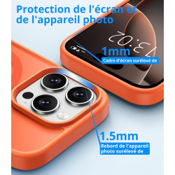 Vansdon magnétique coque pour iphone 15 pro avec 1 verre trempé, compatible avec magsafe, protection contre les chutes de qualit