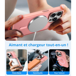 Vansdon Magnétique Coque pour iPhone 15 Pro avec 1 Verre Trempé, Compatible avec MagSafe, Protection Contre Les Chutes de qualit