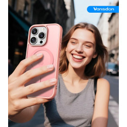 Vansdon Magnétique Coque pour iPhone 15 Pro avec 1 Verre Trempé, Compatible avec MagSafe, Protection Contre Les Chutes de qualit