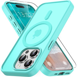 Vansdon Magnétique Coque pour iPhone 15 Pro avec 1 Verre Trempé, Compatible avec MagSafe, Protection Contre Les Chutes de qualit