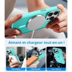 Vansdon Magnétique Coque pour iPhone 15 Pro avec 1 Verre Trempé, Compatible avec MagSafe, Protection Contre Les Chutes de qualit