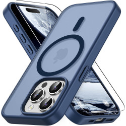 Vansdon Magnétique Coque pour iPhone 15 Pro Max avec 1 Verre Trempé, Compatible avec MagSafe, Protection Contre Les Chutes de qu