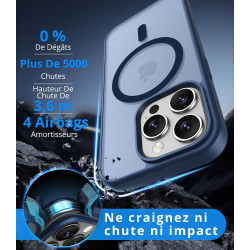 Vansdon Magnétique Coque pour iPhone 15 Pro Max avec 1 Verre Trempé, Compatible avec MagSafe, Protection Contre Les Chutes de qu