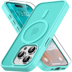 Vansdon Magnétique Coque pour iPhone 15 Pro Max avec 1 Verre Trempé, Compatible avec MagSafe, Protection Contre Les Chutes de qu