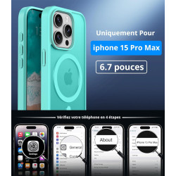 Vansdon Magnétique Coque pour iPhone 15 Pro Max avec 1 Verre Trempé, Compatible avec MagSafe, Protection Contre Les Chutes de qu