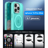 Vansdon Magnétique Coque pour iPhone 15 Pro Max avec 1 Verre Trempé, Compatible avec MagSafe, Protection Contre Les Chutes de qu