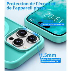 Vansdon Magnétique Coque pour iPhone 15 Pro Max avec 1 Verre Trempé, Compatible avec MagSafe, Protection Contre Les Chutes de qu