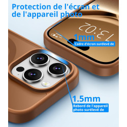 Vansdon Magnétique Coque pour iPhone 15 Pro Max avec 1 Verre Trempé, Compatible avec MagSafe, Protection Contre Les Chutes de qu