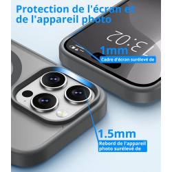 Vansdon Magnétique Coque pour iPhone 15 Pro Max avec 1 Verre Trempé, Compatible avec MagSafe, Protection Contre Les Chutes de qu