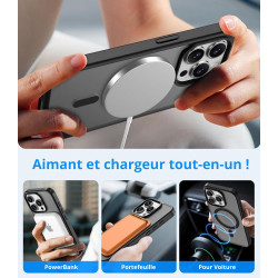 Vansdon Magnétique Coque pour iPhone 15 Pro Max avec 1 Verre Trempé, Compatible avec MagSafe, Protection Contre Les Chutes de qu