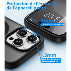 Vansdon Magnétique Coque pour iPhone 15 Pro Max avec 1 Verre Trempé, Compatible avec MagSafe, Protection Contre Les Chutes de qu