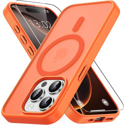 Vansdon magnétique coque pour iphone 15 pro max avec 1 verre trempé, compatible avec magsafe, protection contre les chutes de qu