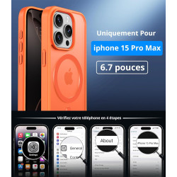 Vansdon magnétique coque pour iphone 15 pro max avec 1 verre trempé, compatible avec magsafe, protection contre les chutes de qu