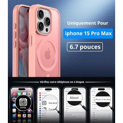 Vansdon Magnétique Coque pour iPhone 15 Pro Max avec 1 Verre Trempé, Compatible avec MagSafe, Protection Contre Les Chutes de qu