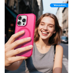 Vansdon Magnétique Coque pour iPhone 15 Pro Max avec 1 Verre Trempé, Compatible avec MagSafe, Protection Contre Les Chutes de qu