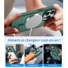 Vansdon Magnétique Coque pour iPhone 15 Pro Max avec 1 Verre Trempé, Compatible avec MagSafe, Protection Contre Les Chutes de qu