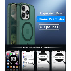 Vansdon Magnétique Coque pour iPhone 15 Pro Max avec 1 Verre Trempé, Compatible avec MagSafe, Protection Contre Les Chutes de qu