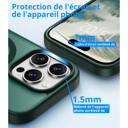 Vansdon Magnétique Coque pour iPhone 15 Pro Max avec 1 Verre Trempé, Compatible avec MagSafe, Protection Contre Les Chutes de qu