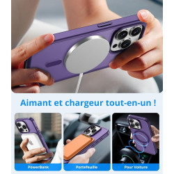 Vansdon Magnétique Coque pour iPhone 15 Pro Max avec 1 Verre Trempé, Compatible avec MagSafe, Protection Contre Les Chutes de qu