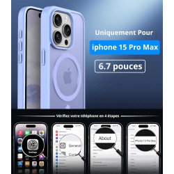 Vansdon Magnétique Coque pour iPhone 15 Pro Max avec 1 Verre Trempé, Compatible avec MagSafe, Protection Contre Les Chutes de qu