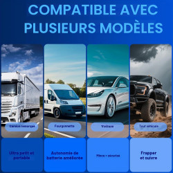 4G Traceur GPS Voiture 4G Magnétique Étanche, Tracker GPS Moto sans Carte SIM Localisation en Temps Réel, Traqueur GPS Voiture L