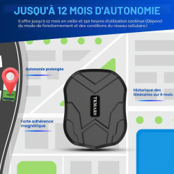 4G Traceur GPS Voiture 4G Magnétique Étanche, Tracker GPS Moto sans Carte SIM Localisation en Temps Réel, Traqueur GPS Voiture L