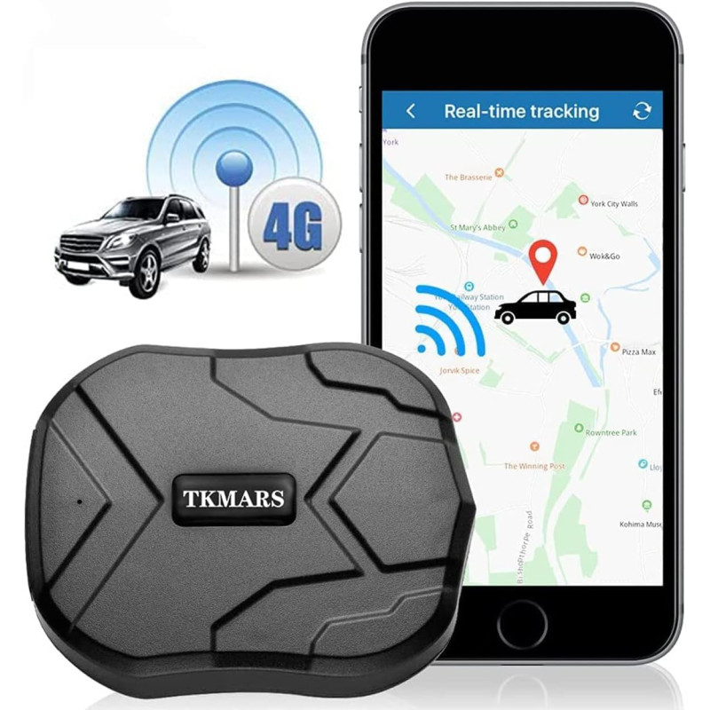 4G Traceur GPS Voiture sans Carte SIM Longue Autonomie 6 Mois, Antivol Tracker Professionnel Aimanté,Parcours Historique Alarme 