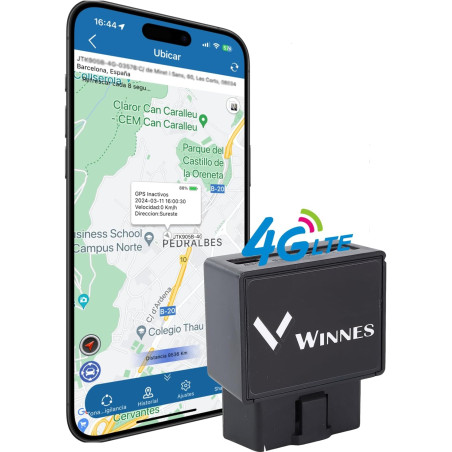 Winnes TK816 Traceur GPS pour voiture 4G OBD2 Tracker GPS résistant à l'eau Alerte de vitesse application gratuite pour camionne
