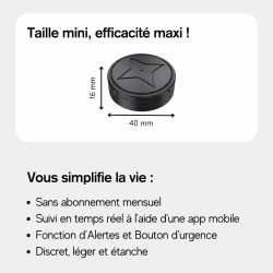 Marnoval Traceur GPS Voiture sans Abonnement - Magnétique & Discret avec Alertes(3 GPS) (2PC)