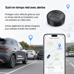 Marnoval Traceur GPS Voiture sans Abonnement Magnétique Discret avec Alertes De Mouvement pour Auto Moto Et Véhicule (1 PCS)