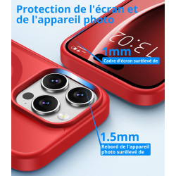 Vansdon Magnétique Coque pour iPhone 15 Pro Max avec 1 Verre Trempé, Compatible avec MagSafe, Protection Contre Les Chutes de qu